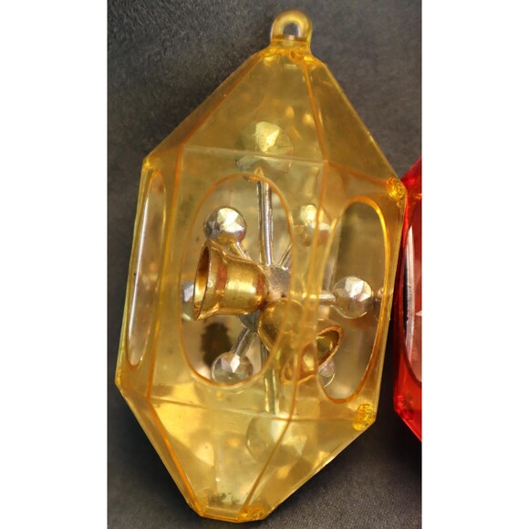 Vintage Jewel Brite Diorama Ornaments Atomic Star Poinsettias - Picture 4 of 6